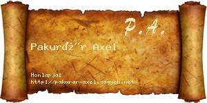 Pakurár Axel névjegykártya